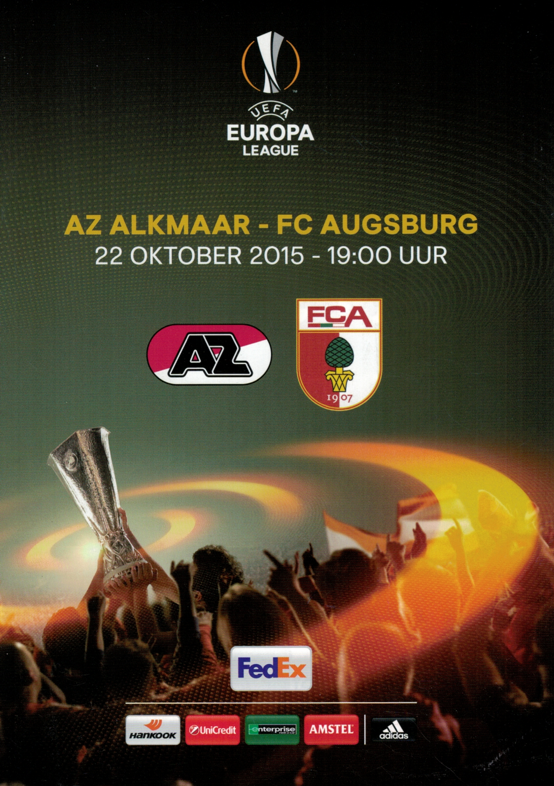 AZ Programma 22-okt-2015 Augsburg thuis